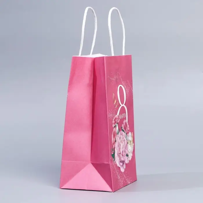 Пакет подарочный крафтовый, упаковка, «8 марта», 12 х 21 х 9 см Пакет подарочный крафтовый, упаковка, «8 марта», 12 х 21 х 9 см