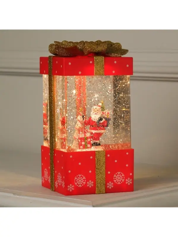 Светодиодная фигура &laquo;Подарок красный&raquo; 10&times;19&times;10 см, пластик, от батареек ААх3, USB, свечение тёплое белое