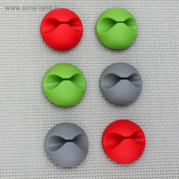 Зажимы для проводов, набор 6 шт., пластик, МИКС