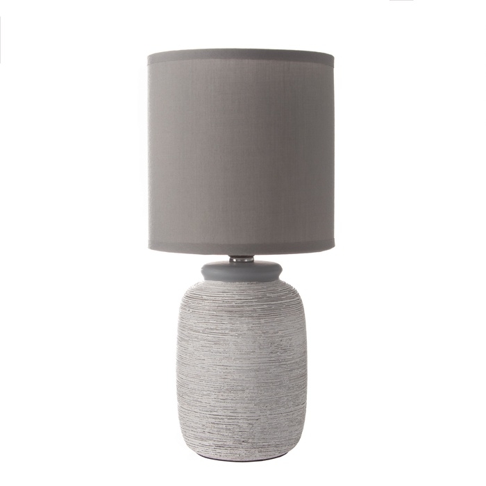 Настольная лампа с абажуром RISALUX «Анджело», Е14, 40 Вт, серый, 13×13×29 см Настольная лампа с абажуром RISALUX «Анджело», Е14, 40 Вт, серый, 13×13×29 см