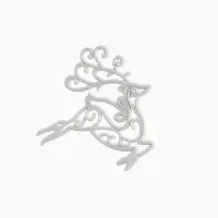 Ёлочные игрушки 2 шт. &laquo;Зимнее волшебство. Олень люкс&raquo; пластик, 11&times;11 см, белый