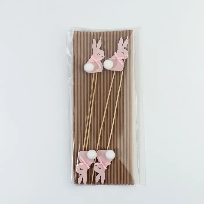 Топпер деревянный для украшения кулича &laquo;Кролик&raquo; на пасху, 7.3&times;4.2 см