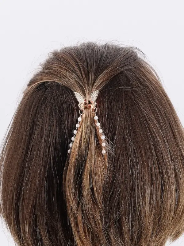 Крабик для волос &laquo;Милада&raquo;, бусы, 2.5 см, золотистый