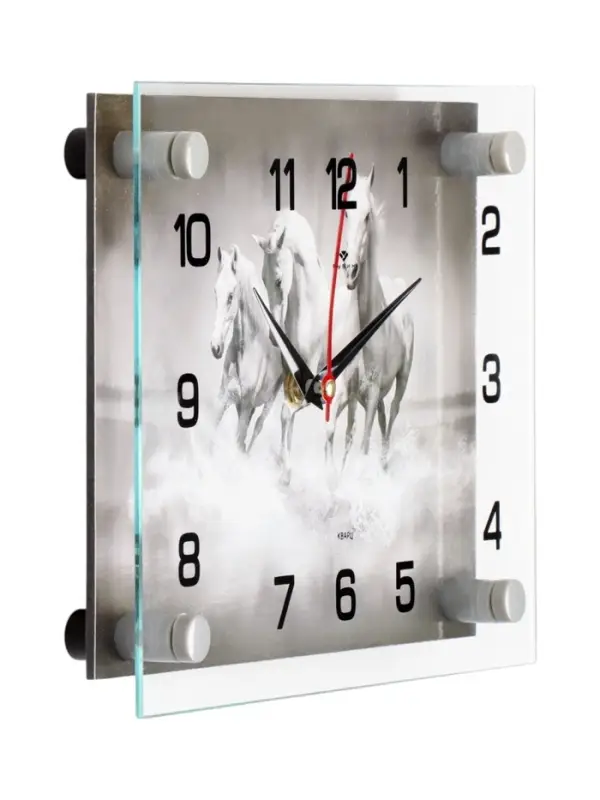 Часы настенные, интерьерные &laquo;Тройка лошадей&raquo;, бесшумные, 20&times;26 см