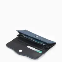 Кошелёк женский на магните, 19.5&times;2.5&times;9 см, с цветочным узором, тёмно-синий