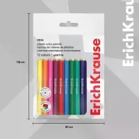 Карандаши- мини 12 цветов ErichKrause, пластиковые, шестигранные, с европодвесом