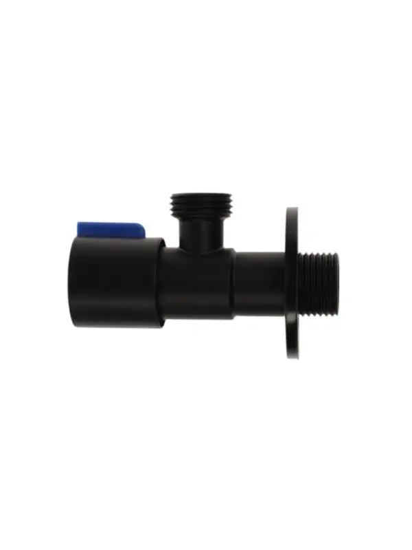 Кран угловой ZEIN engr, 1/2" &times; 1/2", кран-букса латунь/керамика, нерж. сталь, черный/синий