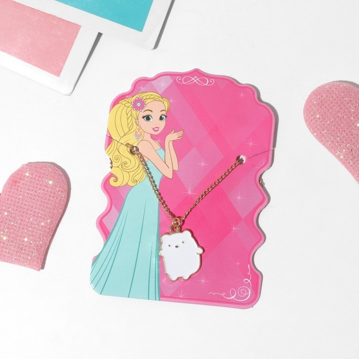 Кулон детский «Выбражулька» медвежонок, цвет белый в золоте Кулон детский «Выбражулька» медвежонок, цвет белый в золоте