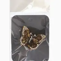 Кольцо для платка "Бабочка", цвет белый в чернёном золоте Кольцо для платка "Бабочка", цвет белый в чернёном золоте