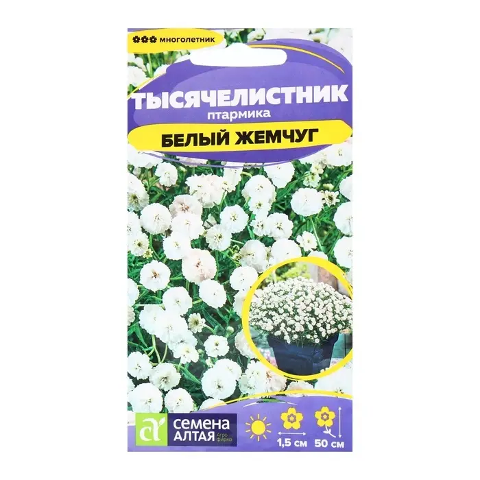 Семена Тысячелистник  Семена Тысячелистник "Белый жемчуг", ц/п,  0,05 гр.