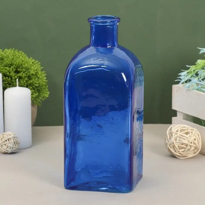 Ваза для цветов &laquo;Цитадель Штоф&raquo;, 1.1 л, d=2.5 см, h=22 см, стекло, синяя