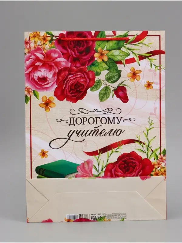 Пакет подарочный ламинированный, упаковка, &laquo;Дорогому Учителю&raquo;, L 28&times;38&times;9 см
