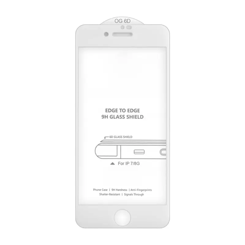 Защитное стекло для iPhone 7/8 White 6D без упаковки