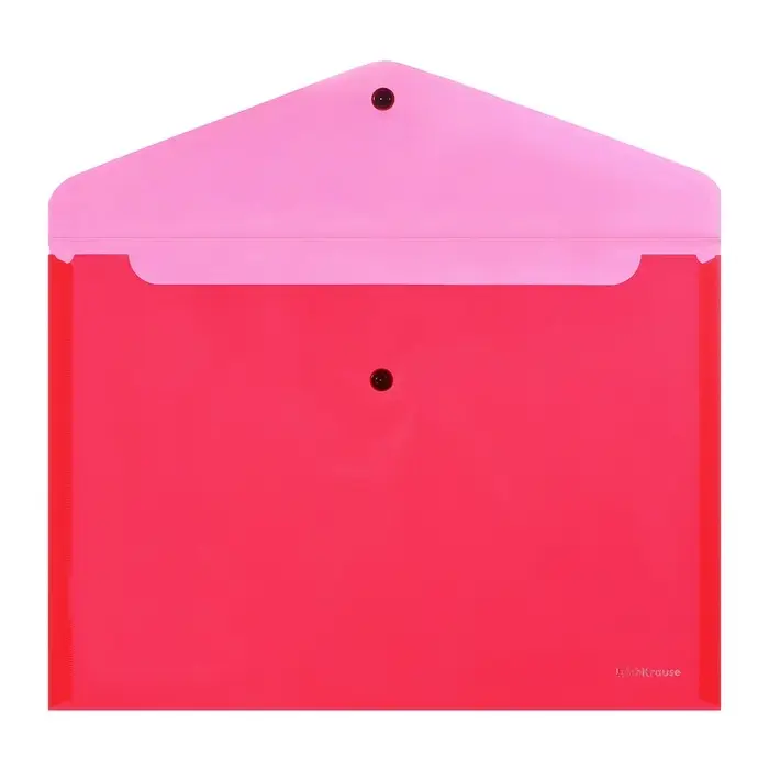 Папка-конверт на кнопке А4, 140 мкм, ErichKrause Fizzy Classic, полупрозрачная, МИКС