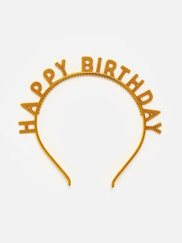 Ободок Ободок "Happy birtday" золотой