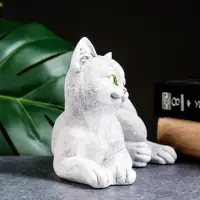 Фигурка гипс &laquo;Кошечка лежит&raquo;, белая, 18&times;13&times;13 см