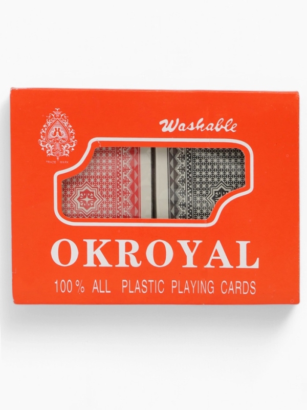 Карты игральные пластиковые 54 шт Карты игральные пластиковые 54 шт "Покер", 25 мкм, карта 5.5 х 8.5 см, набор 2 колоды