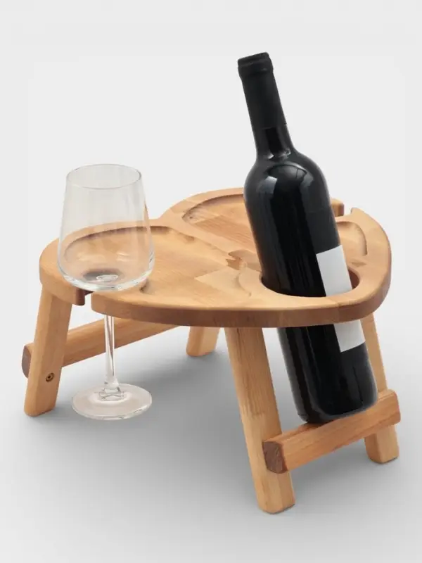 Подарочный набор посуды Adelica &laquo;С любовью&raquo;, столик для вина d=32 см, менажница d=25 см, подсвечник d=8 см, дерево берёза