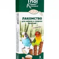 Лакомство Triol для мелких и средних попугаев с кунжутом, 3 шт., 80 г