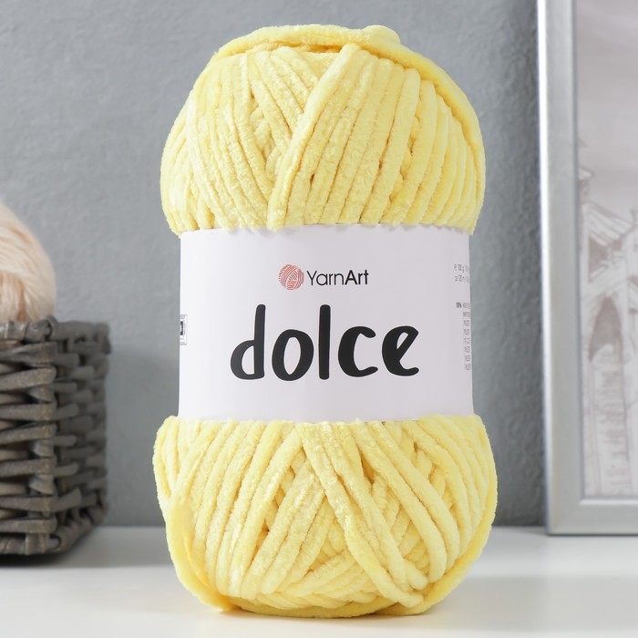 Пряжа  Пряжа "Dolce" 100% микрополиэстер 120м/100гр (761 жёлтый)