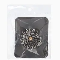 Кольцо для платка "Цветок Астра", цвет белый в чернёном серебре Кольцо для платка "Цветок Астра", цвет белый в чернёном серебре