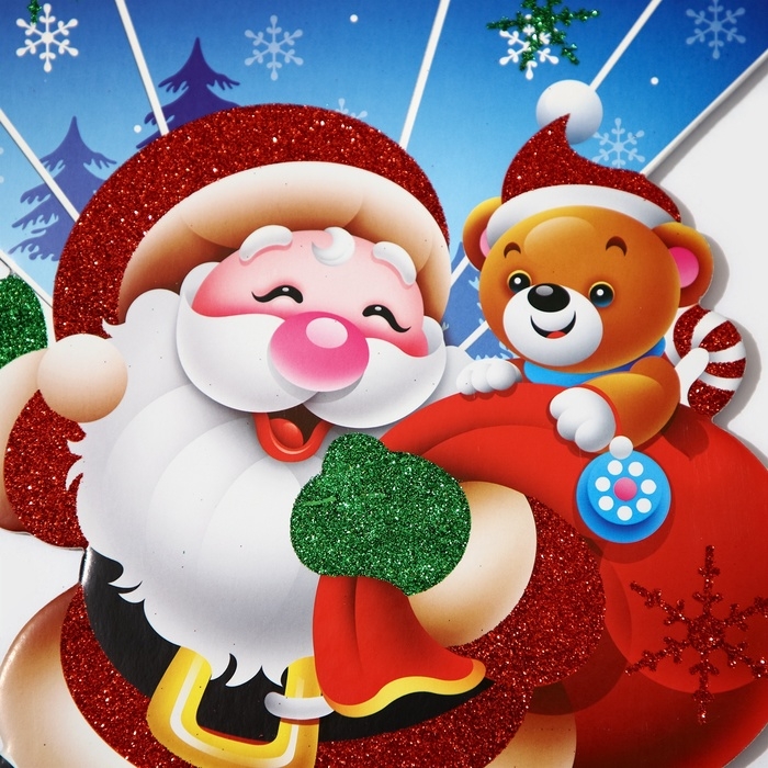 Декоративное украшение (подвеска)  Декоративное украшение (подвеска) "Дед мороз и мишка" 44,5х31 см