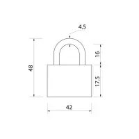 Замок навесной, тип 1, 41&times;48 мм, 3 ключа