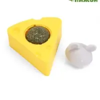 Игрушка для кошек из кошачьей мяты &laquo;Сыр&raquo;, 5&times;4 см, на основании