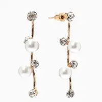 Набор 2 предмета: серьги, колье &laquo;Изумление&raquo;, ветвь, белый в золоте, 42 см