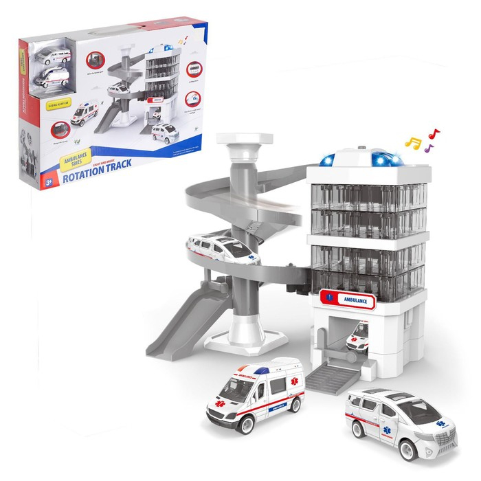 Парковка «Скорая помощь», с 2 машинками, свет и звук Парковка «Скорая помощь», с 2 машинками, свет и звук