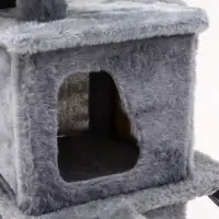 Домик для кошек с когтеточкой, 33&times;40&times;103 см, квадратный, ковролин, серый