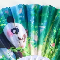 Веер пластик, текстиль "Панда в цветочном саду" МИКС 23 см Веер пластик, текстиль "Панда в цветочном саду" МИКС 23 см