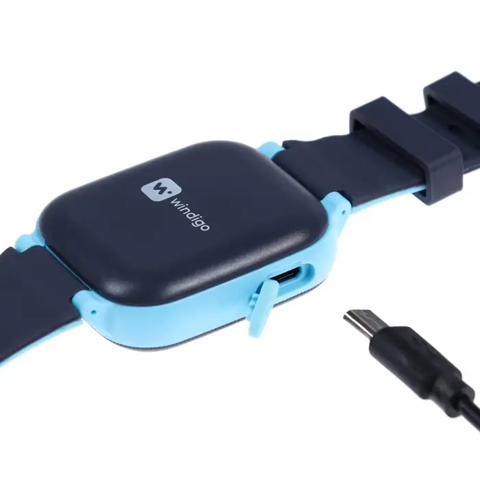 Детские смарт-часы Windigo AM-15, 1.44", 128&times;128, SIM, 2G, LBS, камера 0.08 Мп, голубые