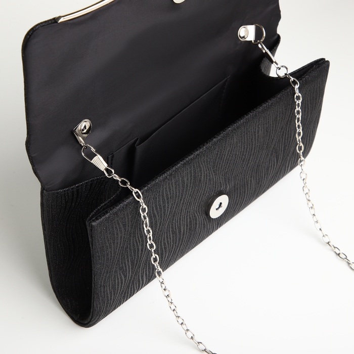 Сумка-клатч на магните, цвет чёрный