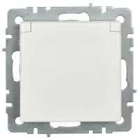 BRITE Розетка с заземлением с защитными шторками и крышкой 16А IP44 РСбш10-3-44-БрБ белый