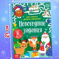 Книжка с наклейками &laquo;Новогодние задания для самого умного мальчика&raquo;, 12 стр.