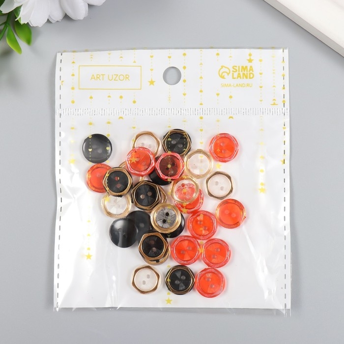 Пуговицы пластик для творчества на ножке Пуговицы пластик для творчества на ножке "С жемчужинкой" цветная МИКС набор 30 шт 1,2х1,2 см 94135