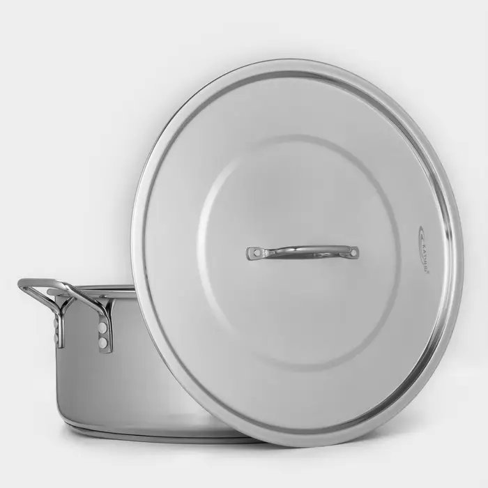 Кастрюля Катунь &laquo;Общепит&raquo;, 16 л, d=40 см, с крышкой, капсульное дно, индукция, нержавеющая сталь, хромированная