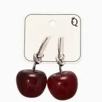 Серьги "Вишня" узел, цвет бордовый в серебре Серьги "Вишня" узел, цвет бордовый в серебре