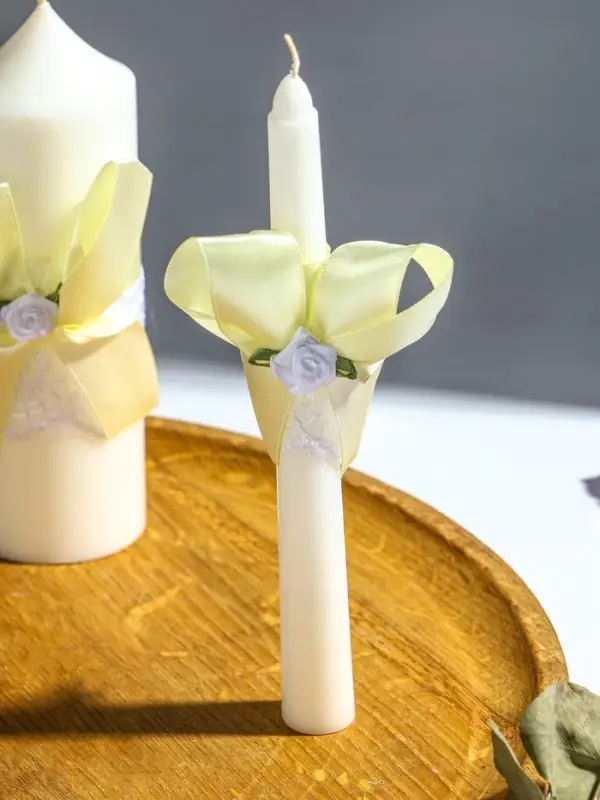 Свечи свадебные  Свечи свадебные "Пышный" набор 3 шт (16 см + 2 шт по 18 см), шампань