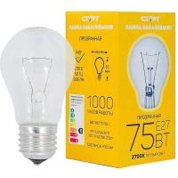 Лампа накаливания СТАРТ стандартная/прозрачная 75W E27