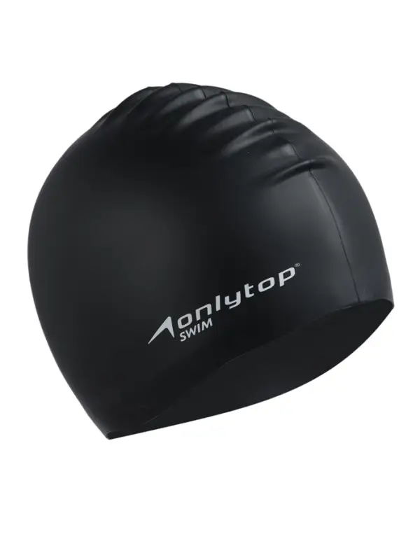 Шапочка для плавания взрослая ONLYTOP, силиконовая, 46 г, обхват 54-60 см, чёрная