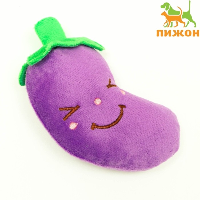 Игрушка для собак «Баклажан» с пищалкой, 11 см, фиолетовая Игрушка для собак «Баклажан» с пищалкой, 11 см, фиолетовая