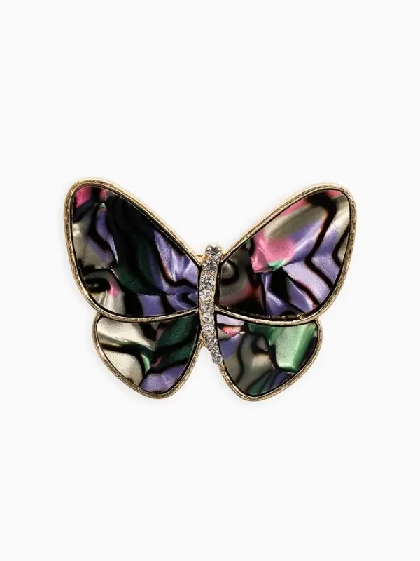 Брошь  Брошь "Бабочка" под галиотис, цвет зелёный в золоте