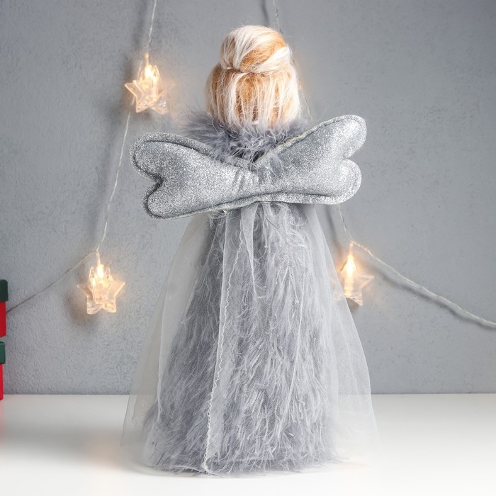 Кукла интерьерная Кукла интерьерная "Ангелочек в сером платье со звёздочкой" пух 37,5х11,5х18 см