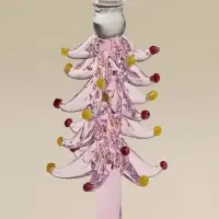 Бокал для вина SL-Home &laquo;Ёлочный&raquo;, 370 мл, 8.5&times;20.8 см, стекло, прозрачный, розовый