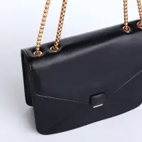 Сумка женская мессенджер на магните, 20&times;6&times;13 см, чёрная