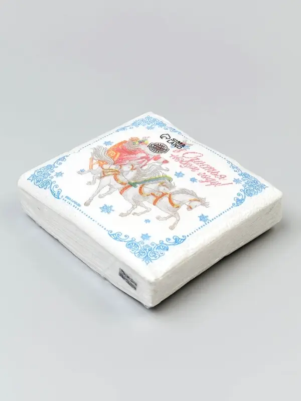 Салфетки бумажные «Новогодняя вьюга», однослойные, 24х24 см, набор 20 шт.