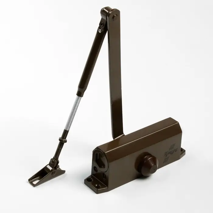 Доводчик дверной ТУНДРА d=60BR, до 60 кг, коричневый