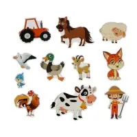 Пазлы для малышей "Ферма" цветные липучки Пазлы для малышей "Ферма" цветные липучки